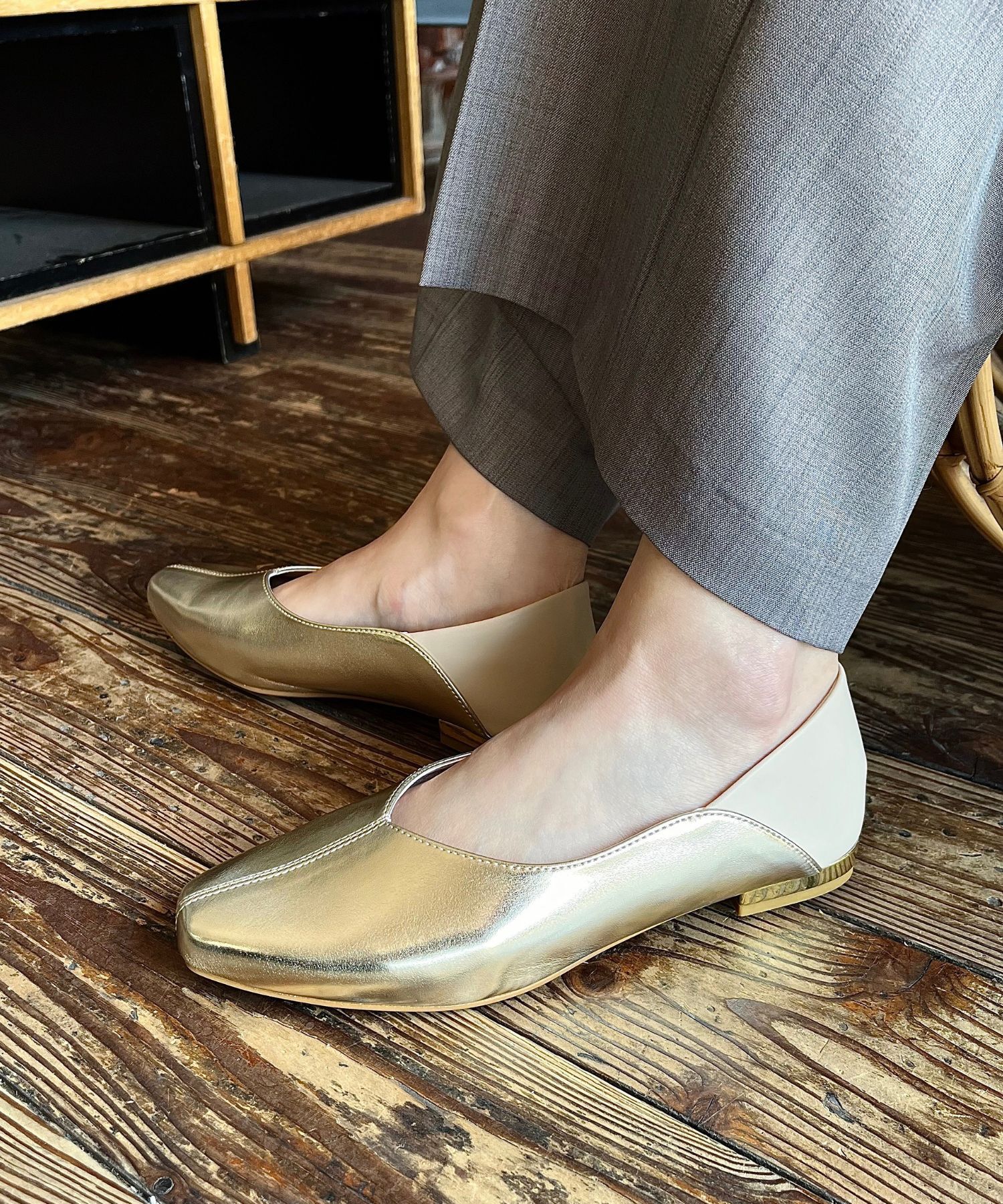 ORiental TRaffic「●通年使える●センターシームバブーシュ/51107 パンプス フラット 柔らかい」|パンプス|GOLD