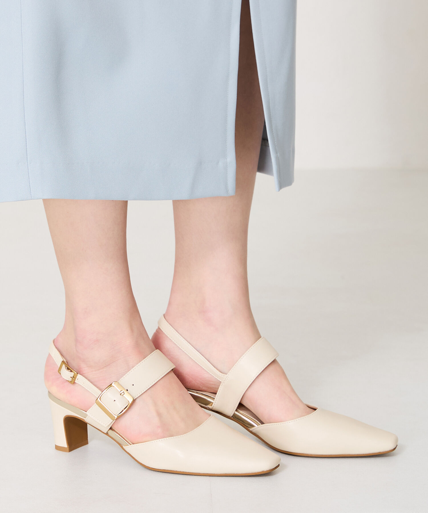 ORiental TRaffic「バックストラップヒールパンプス/51101 パンプス 人気 トレンド 売れてる」|パンプス|WHITE