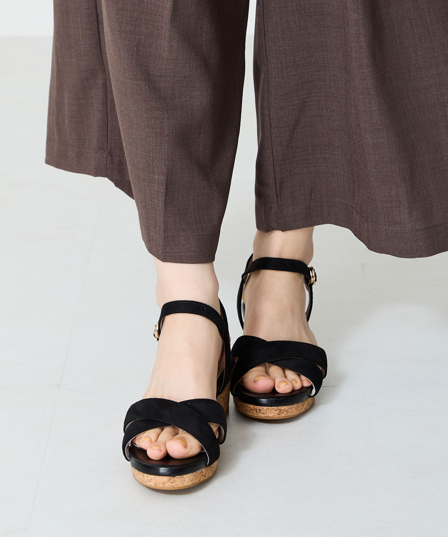 WA Oriental TRaffic「アーモンドトゥクロスウエッジサンダル/52201 サンダル トレンド 人気 クッション」|サンダル|