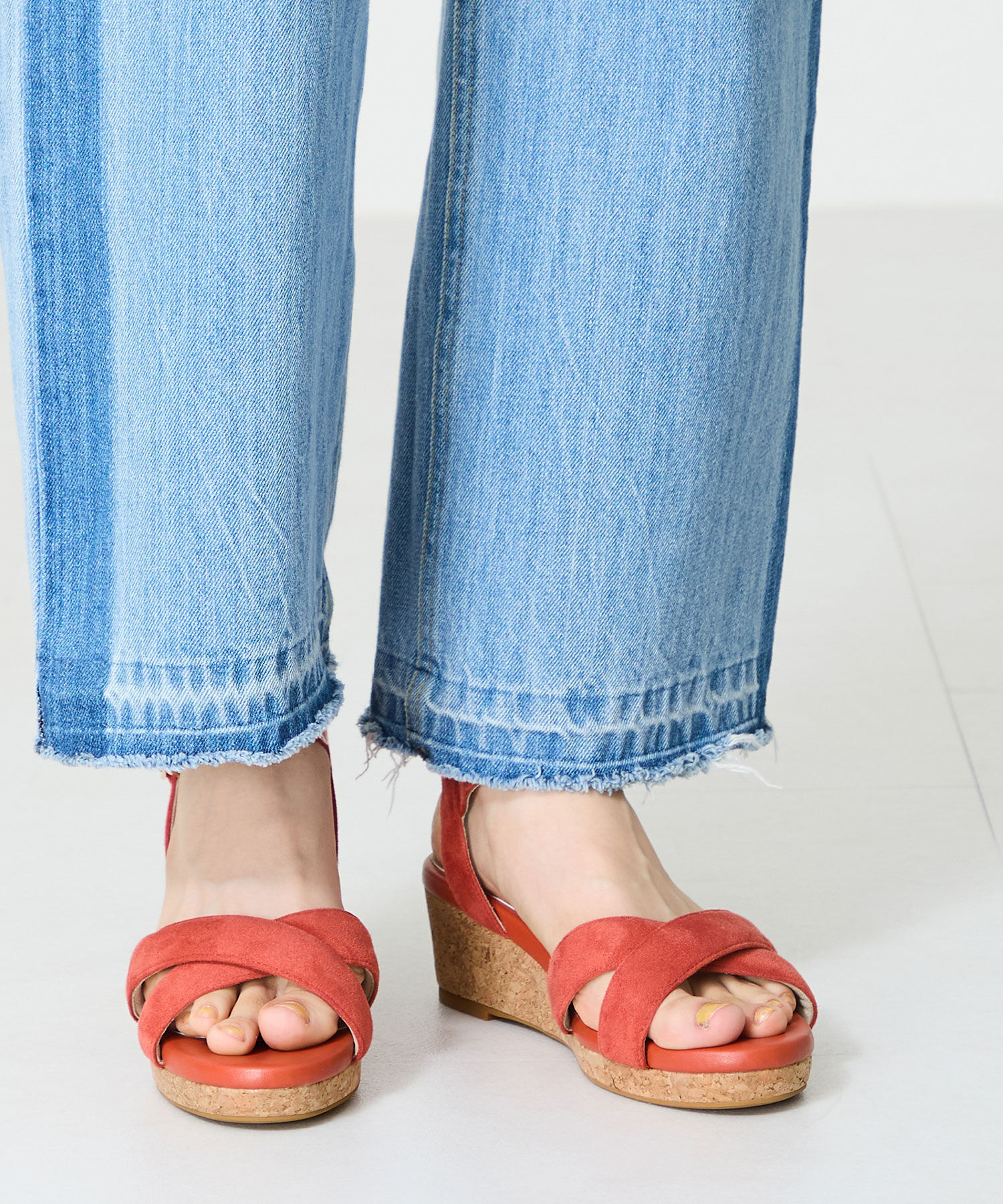 WA Oriental TRaffic「アーモンドトゥクロスウエッジサンダル/52201 サンダル トレンド 人気 クッション」|サンダル|