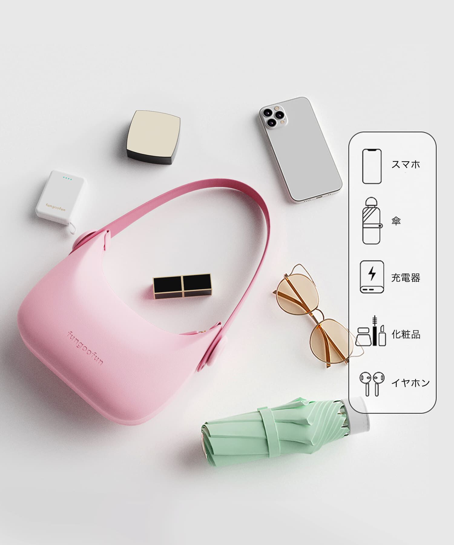 fungoofun「【WEB限定】EVA2way半月型ショルダーバッグ/G-0012 人気 トレンド　売れてる」|ショルダー・メッセンジャー|