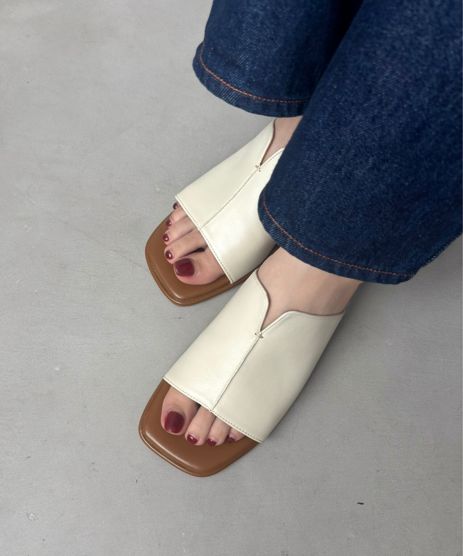 ORiental TRaffic「【WEB限定】●人気アイテム●センタースリットミュールサンダル/55206 サンダル 」|サンダル|