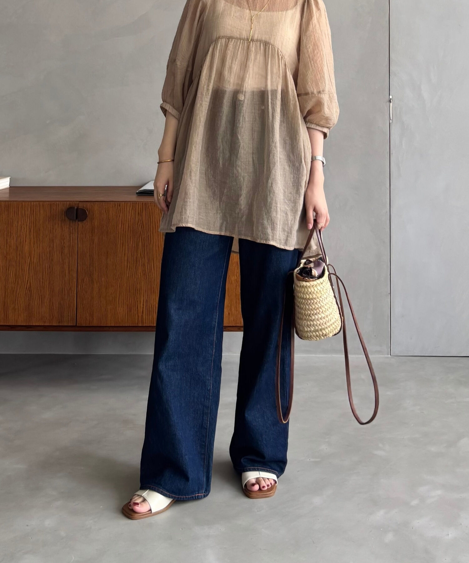 ORiental TRaffic「【WEB限定】●人気アイテム●センタースリットミュールサンダル/55206 サンダル 」|サンダル|