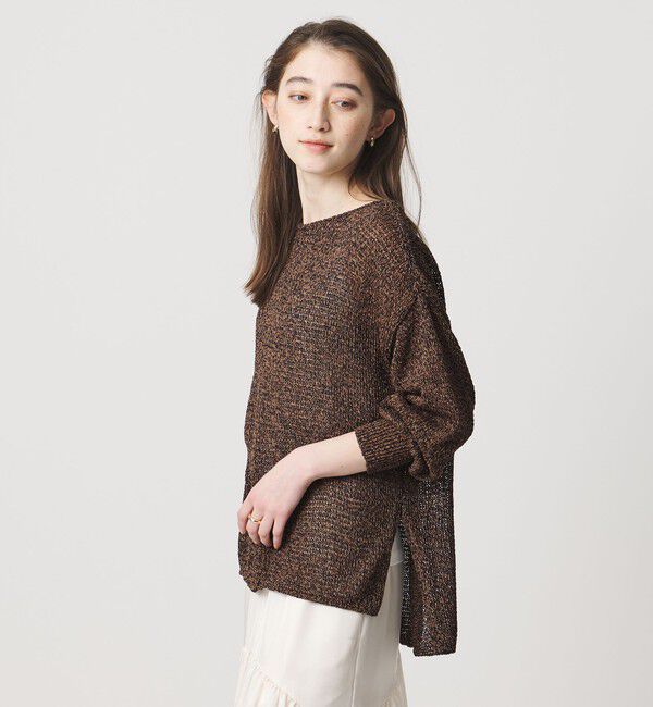 UNITED ARROWS「ペーパー プルオーバー ニット」|ニット・セーター|DK.BROWN