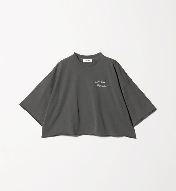 UNITED ARROWS「＜SACRA＞ハーフスリーブ クロップド メッセージ Tシャツ」|Tシャツ・カットソー|