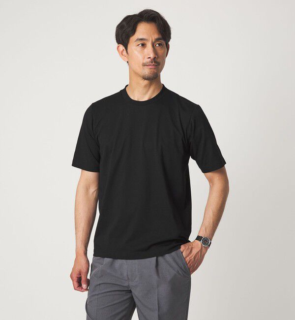 UNITED ARROWS green label relaxing「【WEB限定】JUST fit ジャケイン T 半袖 Tシャツ カットソー -吸水速乾・抗菌-」|Tシャツ・カットソー|BLACK