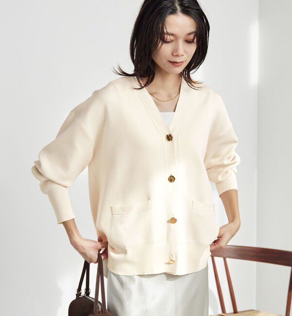 UNITED ARROWS green label relaxing「パフニット カーディガン ウォッシャブル」|カーディガン|NATURAL