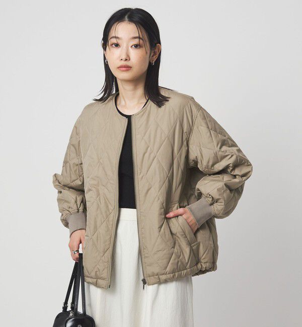 UNITED ARROWS green label relaxing「ダイヤ キルティング ブルゾン 撥水」|ブルゾン・スタジャン|BEIGE