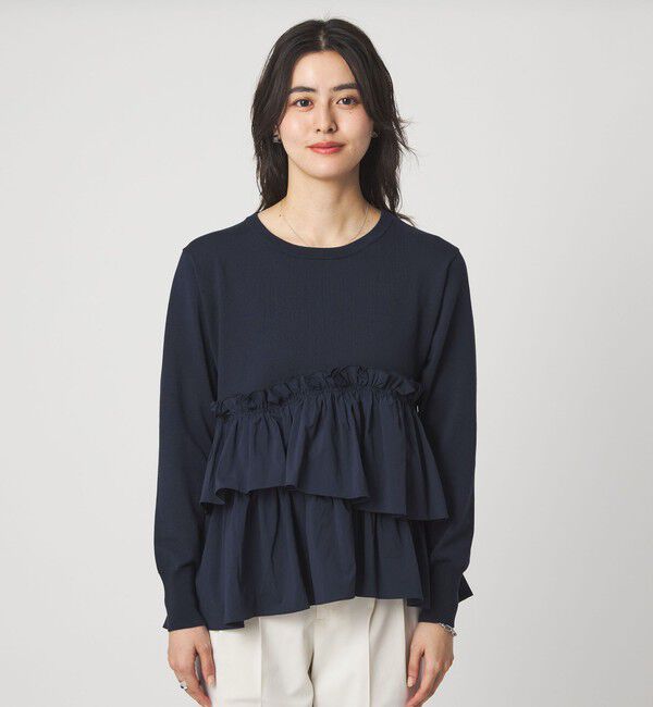 UNITED ARROWS green label relaxing「ティアード ドッキング プルオーバー ニット 3」|ニット・セーター|