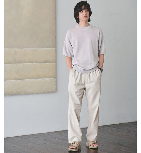 UNITED ARROWS green label relaxing「BREEZY ペーパー 半袖 クルーネック ニット Tシャツ -ハンドウォッシャブル・抗菌・通気性-」|Tシャツ・カットソー|