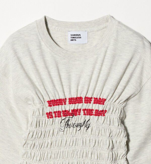 UNITED ARROWS green label relaxing「【別注】＜Various Timeless Arts＞シャーリング プリント Tシャツ ミディアムグレー」|Tシャツ・カットソー|