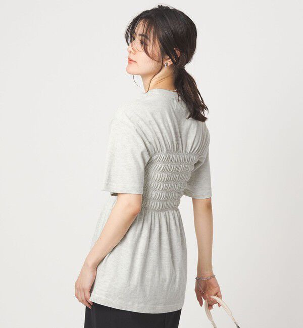 UNITED ARROWS green label relaxing「【別注】＜Various Timeless Arts＞シャーリング プリント Tシャツ ミディアムグレー」|Tシャツ・カットソー|