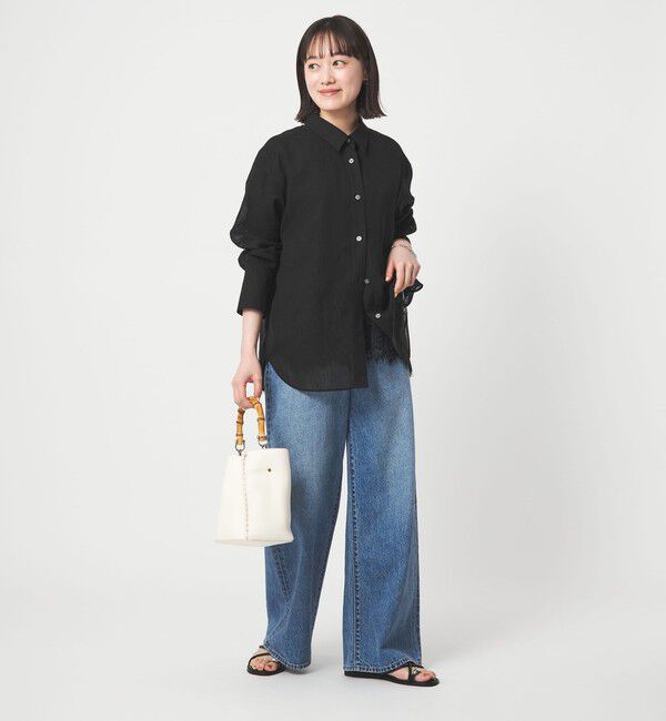 UNITED ARROWS green label relaxing「［size SHORTあり］ラミーライク シャツ 通気性」|シャツ・ブラウス|