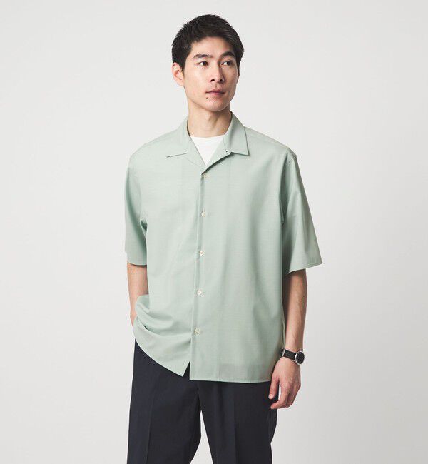 UNITED ARROWS green label relaxing「ウォッシャブルトロ オープンカラー シャツ -ストレッチ-」|シャツ・ブラウス|