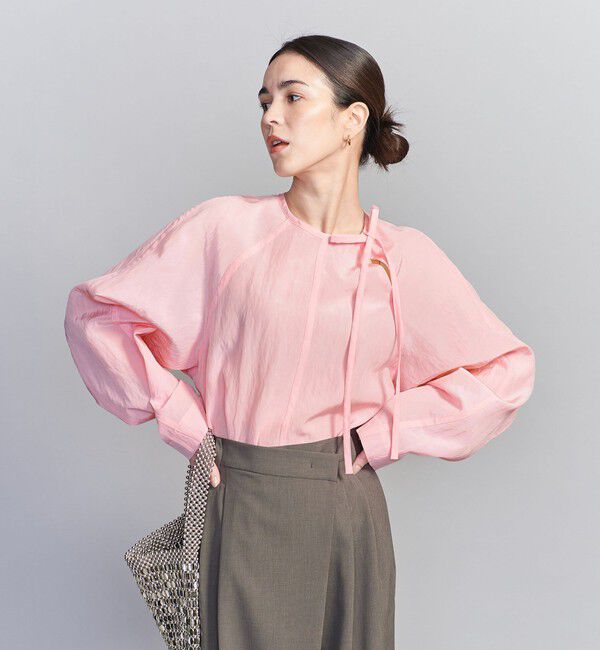 BEAUTY&YOUTH UNITED ARROWS「キュプラ リボンタイノーカラーブラウス」|シャツ・ブラウス|