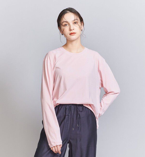 BEAUTY&YOUTH UNITED ARROWS「コットン ルーズ ロングスリーブ Tシャツ」|Tシャツ・カットソー|LT.PINK