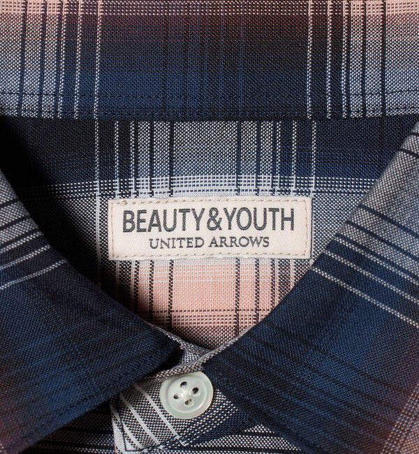 BEAUTY&YOUTH UNITED ARROWS「尾州 TW オンブレ チェック レギュラー シャツ GRANDE TAPERD型 ウォッシャブル MADE IN JAPAN」|シャツ・ブラウス|