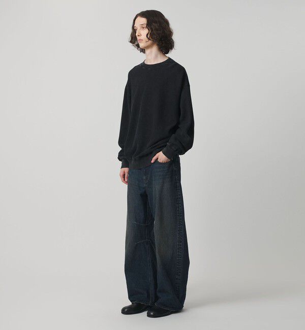 MONKEY TIME「ウォッシュド ワッフル クルーネック」|Tシャツ・カットソー|