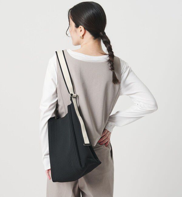 BEAUTY&YOUTH UNITED ARROWS「ラインテープ ニット ショルダーバッグ」|ショルダー・メッセンジャー|BLACK