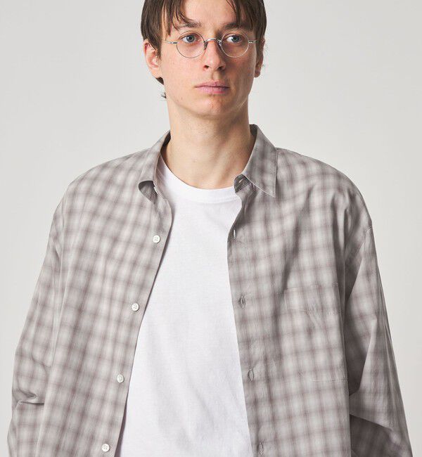 STEVEN ALAN「＜Steven Alan＞ C/L/S オンブレー チェック レギュラーカラー シャツ LOOSE」|シャツ・ブラウス|