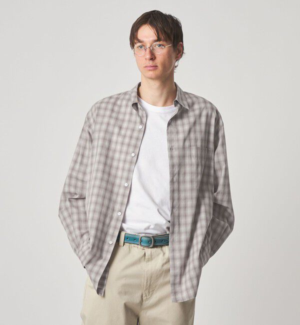 STEVEN ALAN「＜Steven Alan＞ C/L/S オンブレー チェック レギュラーカラー シャツ LOOSE」|シャツ・ブラウス|