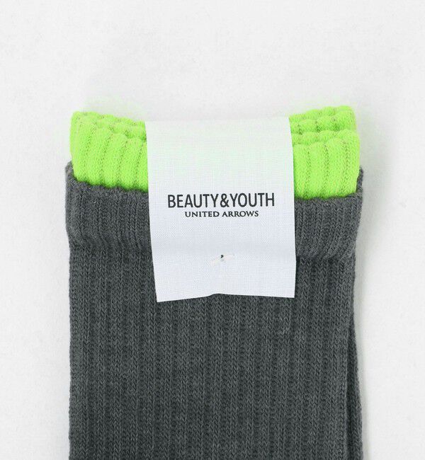BEAUTY&YOUTH UNITED ARROWS「レイヤード リブ パイル クウォータ― ソックス」|ソックス|