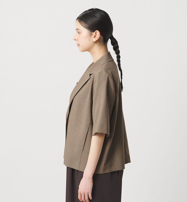 BEAUTY&YOUTH UNITED ARROWS「【WEB限定 Wardrobe DAILY MINIMAL】メランジ ハーフスリーブジャケット ウォッシャブル」|テーラードジャケット|