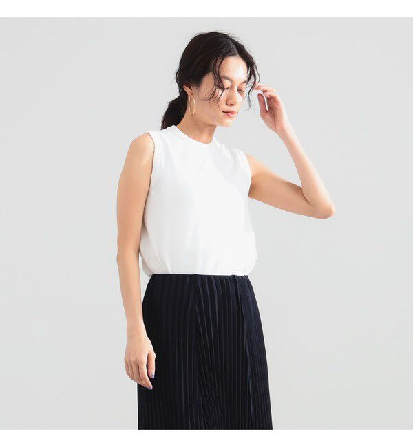 Demi-Luxe BEAMS 「SLOANE / 18ゲージ 天竺 クルーネック ノースリーブ ニット」|ニット・セーター|