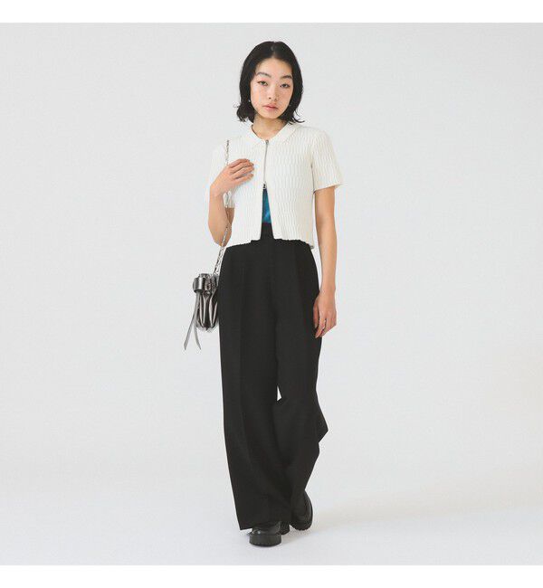 Ray BEAMS 「2タック ワイド パンツ | 新生活・通勤・通学・オフィスカジュアル・オンオフ兼用・セットアップ」|チノ|