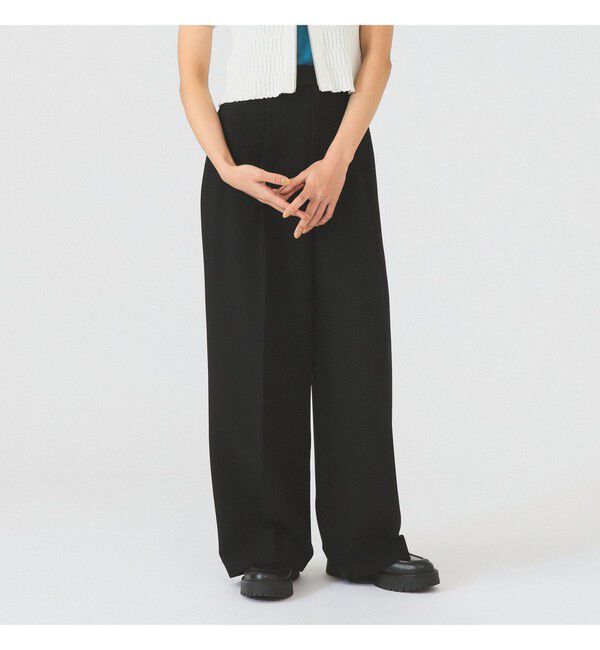 Ray BEAMS 「2タック ワイド パンツ | 新生活・通勤・通学・オフィスカジュアル・オンオフ兼用・セットアップ」|チノ|