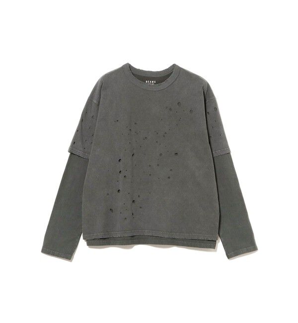 BEAMS「レイヤード ダメージ Tシャツ」|Tシャツ・カットソー|