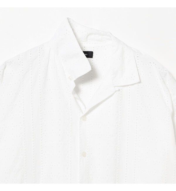 BEAMS「レース オープンカラーシャツ【リラックスフィット】」|シャツ・ブラウス|