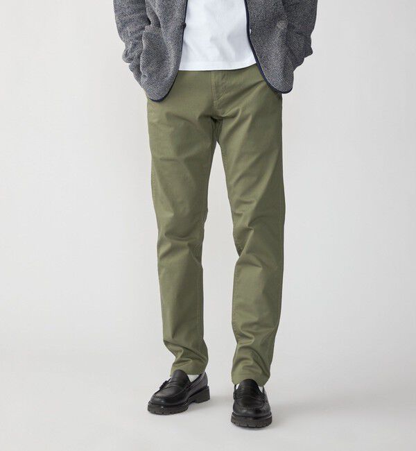 SHIPS「SHIPS:〈抗菌加工〉japan quality カラー テーパード スリム チノパンツ」|チノ|オリーブ