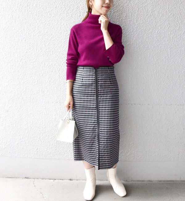 SHIPS any「SHIPS any:〈ウォッシャブル〉チェック スティック ミディ スカート」|タイト|