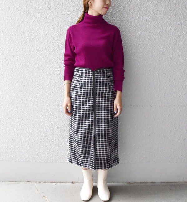 SHIPS any「SHIPS any:〈ウォッシャブル〉チェック スティック ミディ スカート」|タイト|