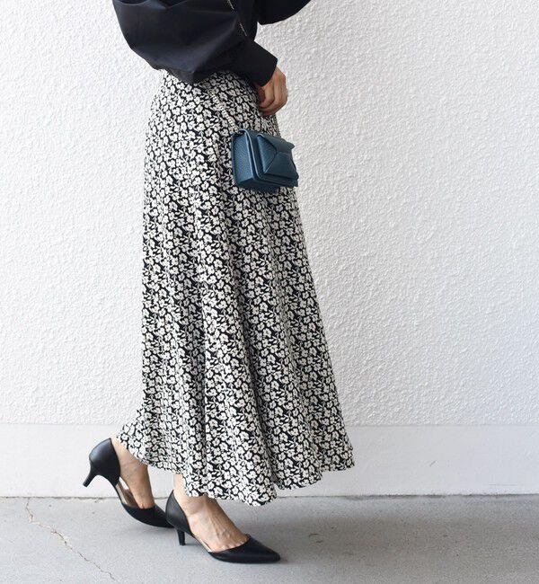 SHIPS for women「*〈手洗い可能〉ドット / 花柄 切替 セミフレア スカート ◇」|スカート|