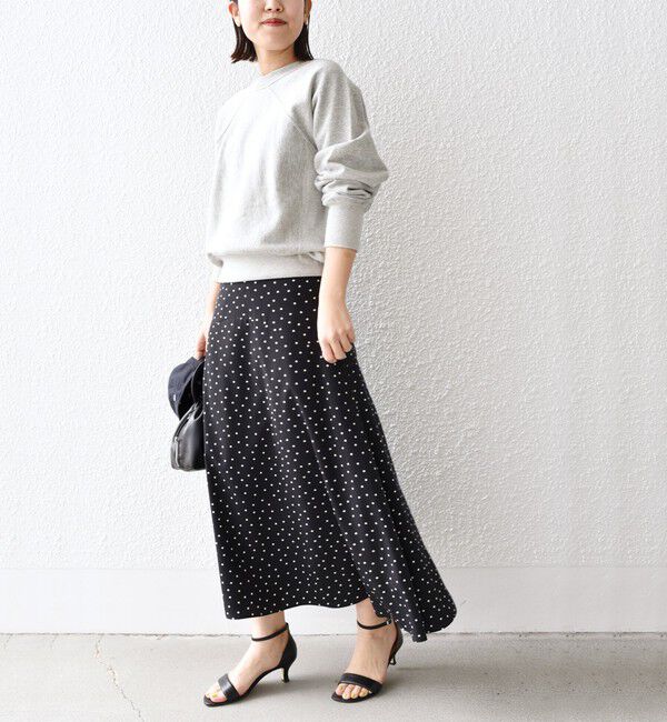 SHIPS for women「*〈手洗い可能〉ドット / 花柄 切替 セミフレア スカート ◇」|スカート|