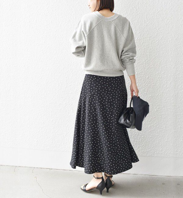 SHIPS for women「*〈手洗い可能〉ドット / 花柄 切替 セミフレア スカート ◇」|スカート|