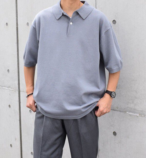 SHIPS any「SHIPS any:〈接触冷感〉ハイゲージ リネンミックス サマー ニット ポロシャツ 25SS◇」|ポロシャツ|