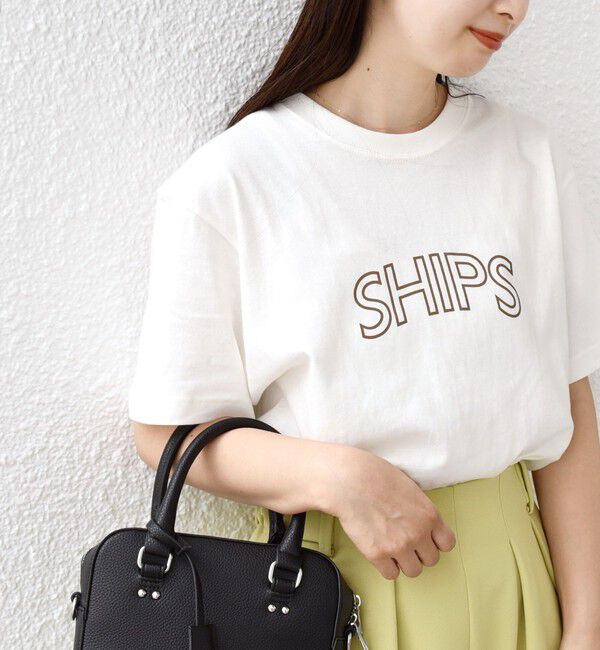 SHIPS for women「《一部追加予約》【WEB限定】 SHIPS ラウンド プリント ロゴ TEE」|Tシャツ・カットソー|