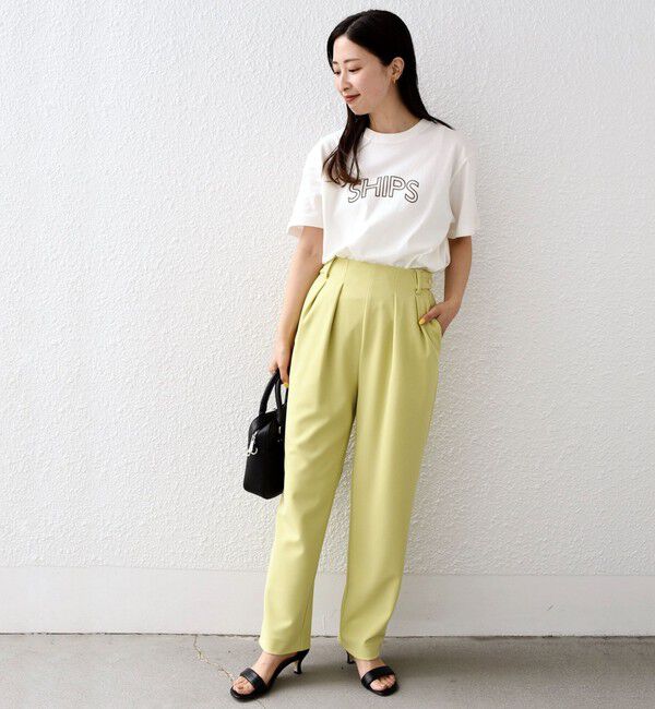 SHIPS for women「《一部追加予約》【WEB限定】 SHIPS ラウンド プリント ロゴ TEE」|Tシャツ・カットソー|