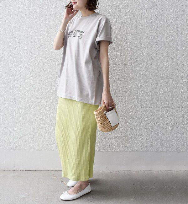 SHIPS for women「《一部追加予約》【WEB限定】 SHIPS ラウンド プリント ロゴ TEE」|Tシャツ・カットソー|