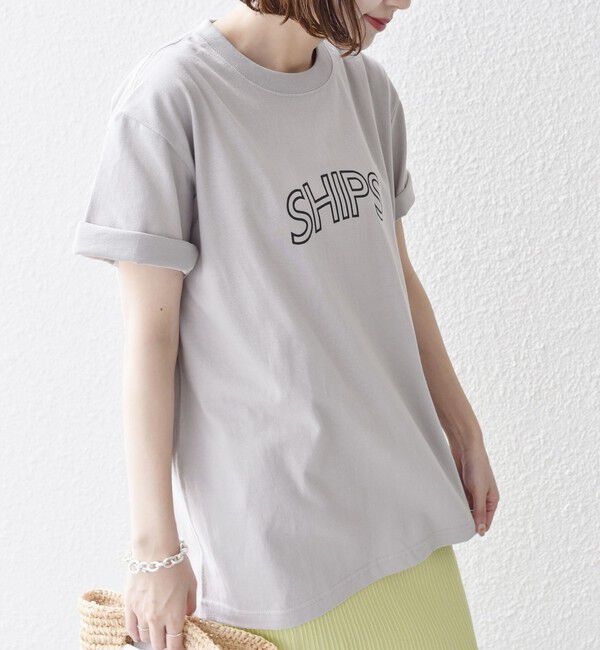 SHIPS for women「《一部追加予約》【WEB限定】 SHIPS ラウンド プリント ロゴ TEE」|Tシャツ・カットソー|