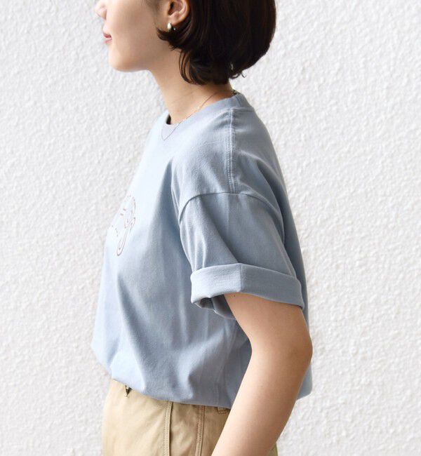 SHIPS for women「《一部追加予約》【WEB限定】 SHIPS ラウンド プリント ロゴ TEE」|Tシャツ・カットソー|