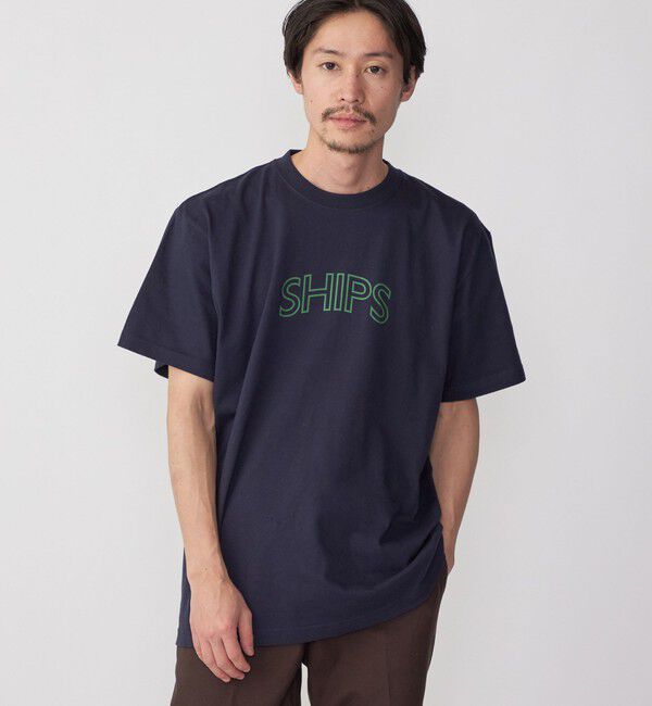 SHIPS for women「《一部追加予約》【WEB限定】 SHIPS ラウンド プリント ロゴ TEE」|Tシャツ・カットソー|