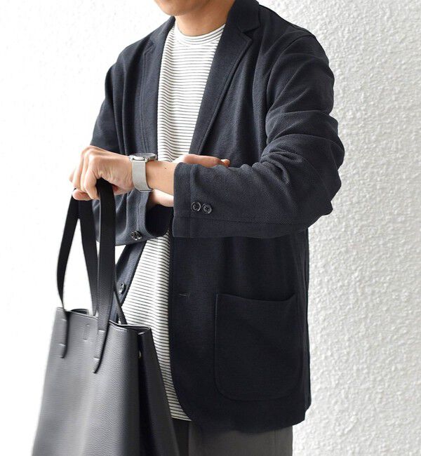 SHIPS any「SHIPS any:〈洗濯機可能〉サマー ニット ジャケット 26SS◇」|テーラードジャケット|ダークグレー