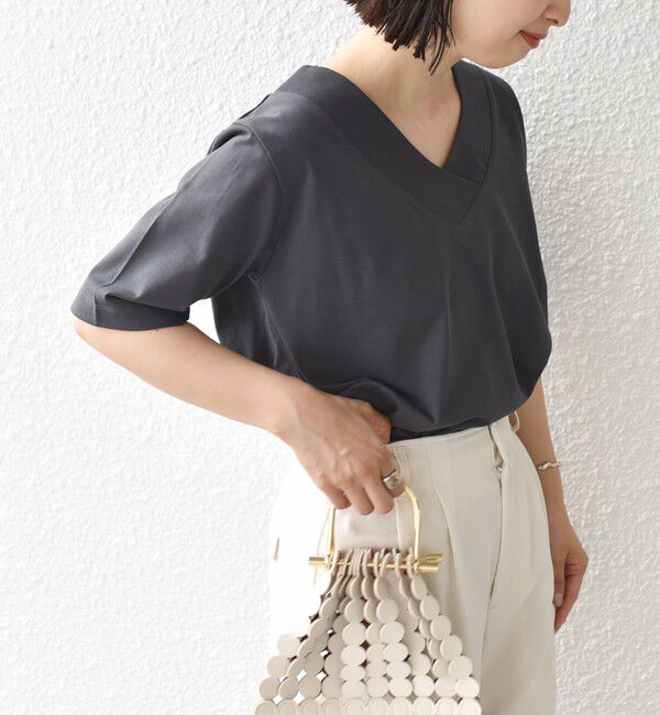 SHIPS for women「《予約》【WEB限定】〈ネックが選べる2サイズ展開〉オーガニックコットン バリエーションネック TEE」|Tシャツ・カットソー|