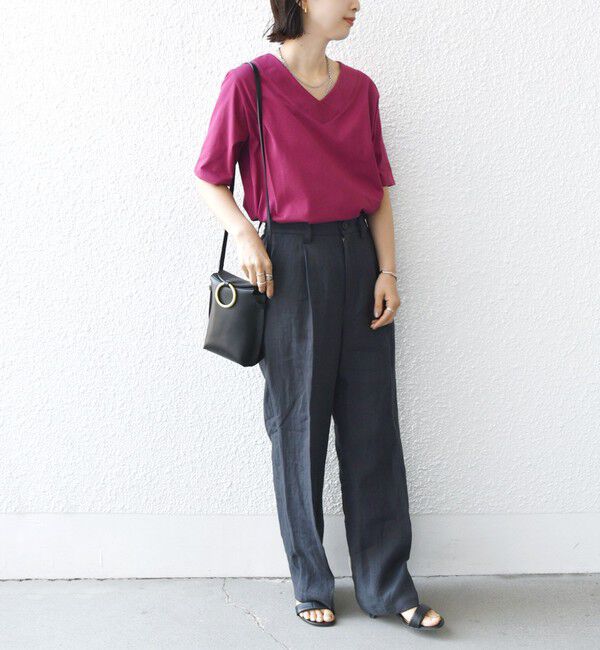 SHIPS for women「《予約》【WEB限定】〈ネックが選べる2サイズ展開〉オーガニックコットン バリエーションネック TEE」|Tシャツ・カットソー|