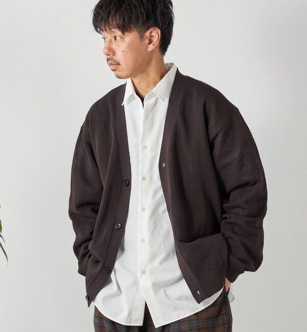 SHIPS any「SHIPS any: 〈手洗い可能〉テック シアー カーディガン◇」|カーディガン|