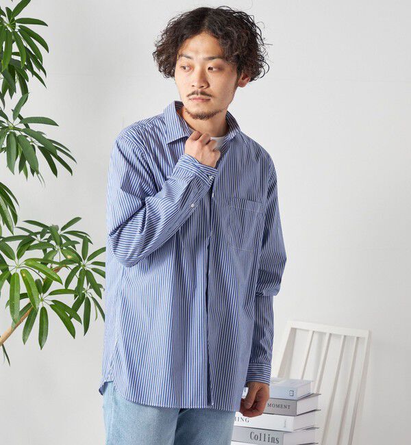 SHIPS any「SHIPS any: ストライプ / ソリッド リラックス レギュラーカラー シャツ 24SS◇」|シャツ・ブラウス|